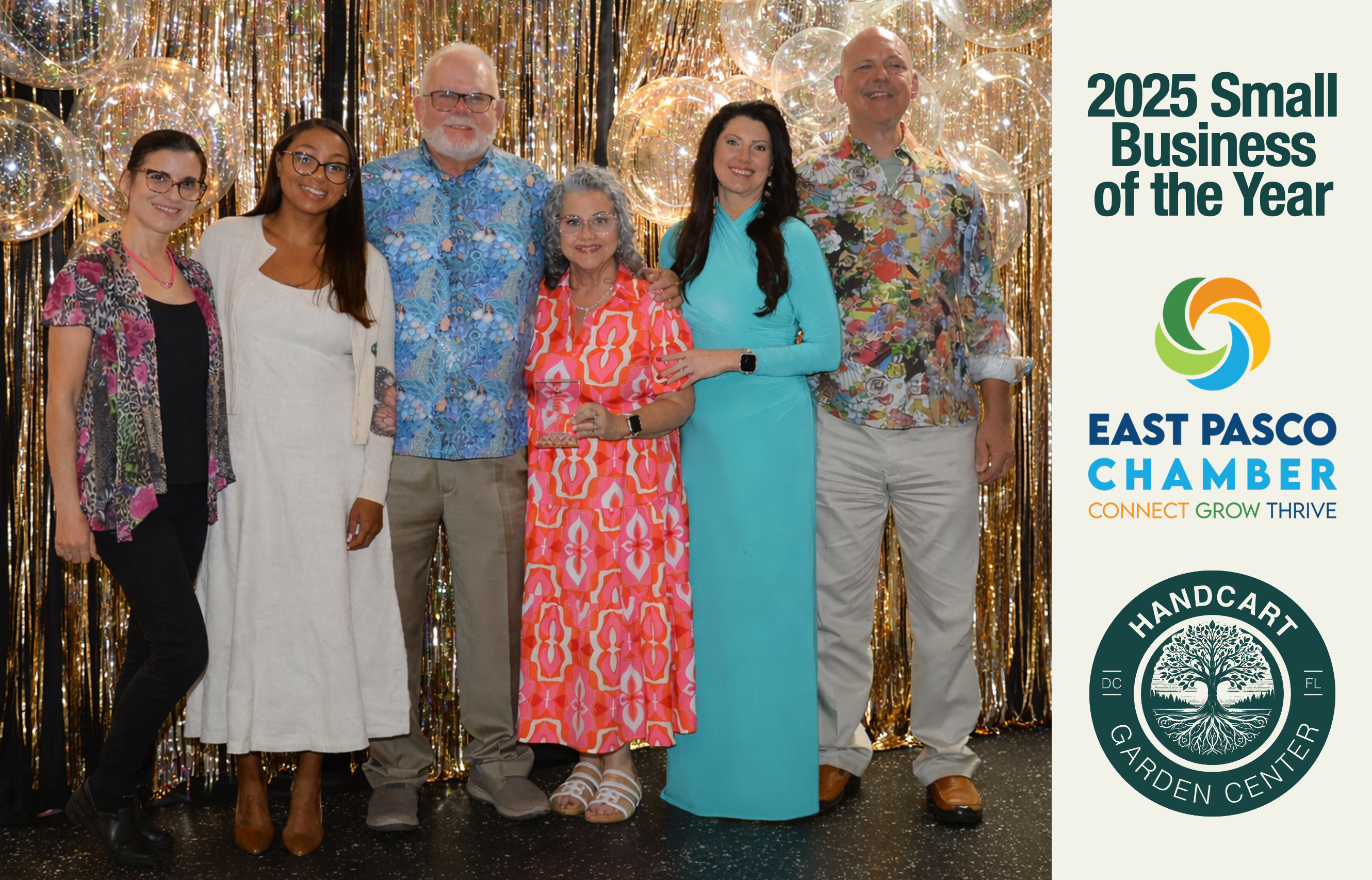 Handcart Garden Center 2025 Small Business of the Year&nbsp;by the Greater East Pasco Chamber of Commerce